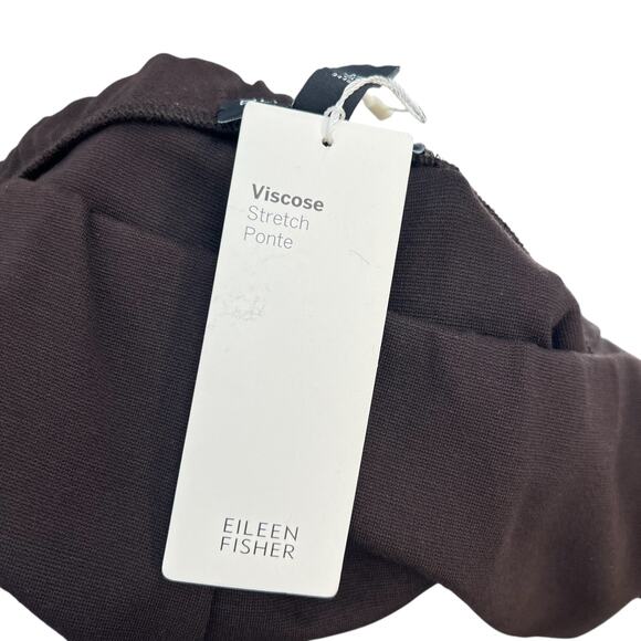 Eileen Fisher Straight Pants Viscose Stretch Ponte Knit Brown Plus Size 2X - Picture 9 of 12